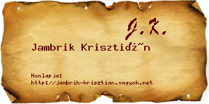 Jambrik Krisztián névjegykártya